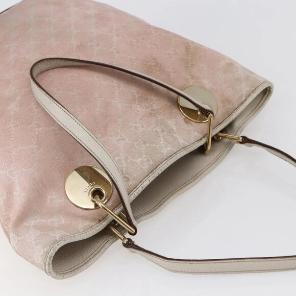 GUCCI GG Canvas Tote Bag Pink Gold 120836 Auth hk3124 - Picture 7 of 16